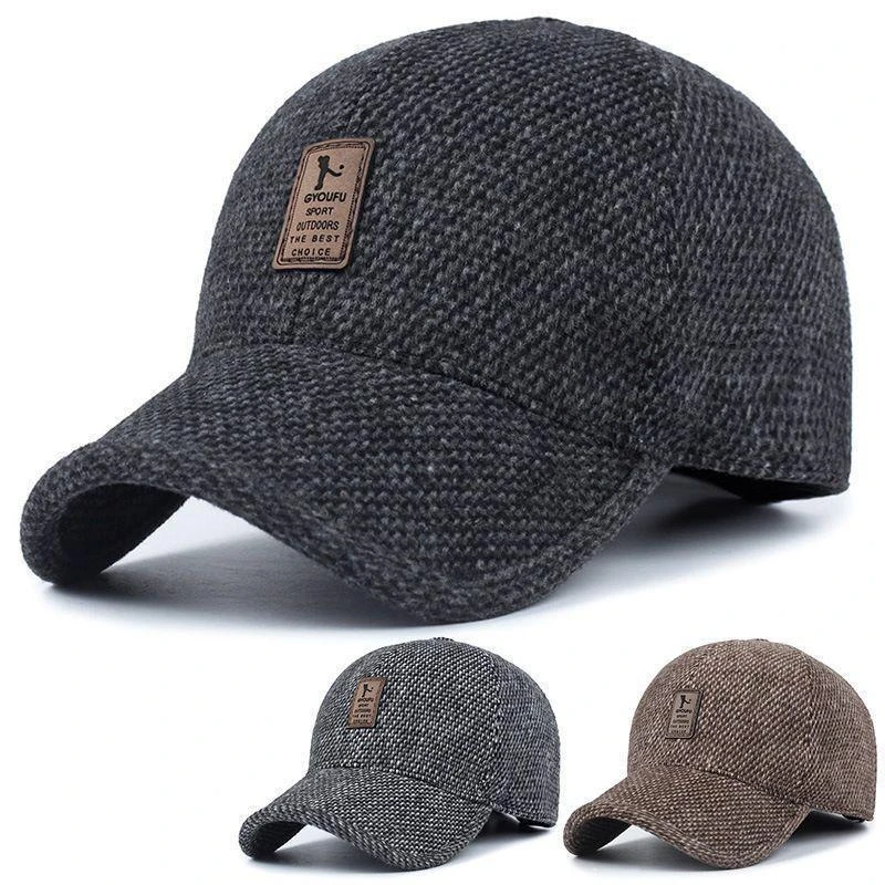 【专柜品质】保暖帽子毛呢棒球帽百搭护耳鸭舌帽中老年男士帽子