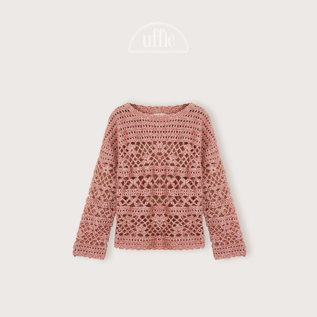 UFFIE手工镂空花纱针织上衣 吊带套装