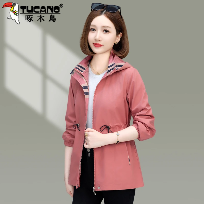 【官方】啄木鸟风衣外套女新款秋季女士高端大气上档次上衣中年女装