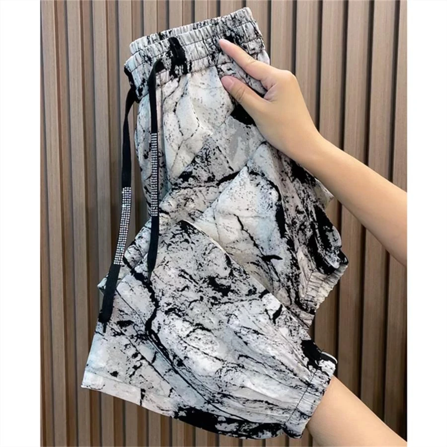 冰丝裤女九分裤宽松显瘦哈伦裤夏季薄款休闲裤时尚百搭花裤束脚裤