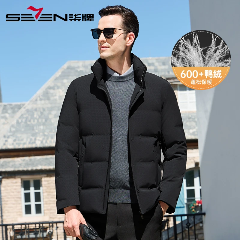 【轻奢老钱风】柒牌加厚羽绒服男2024冬季新款男士休闲印花保暖外套