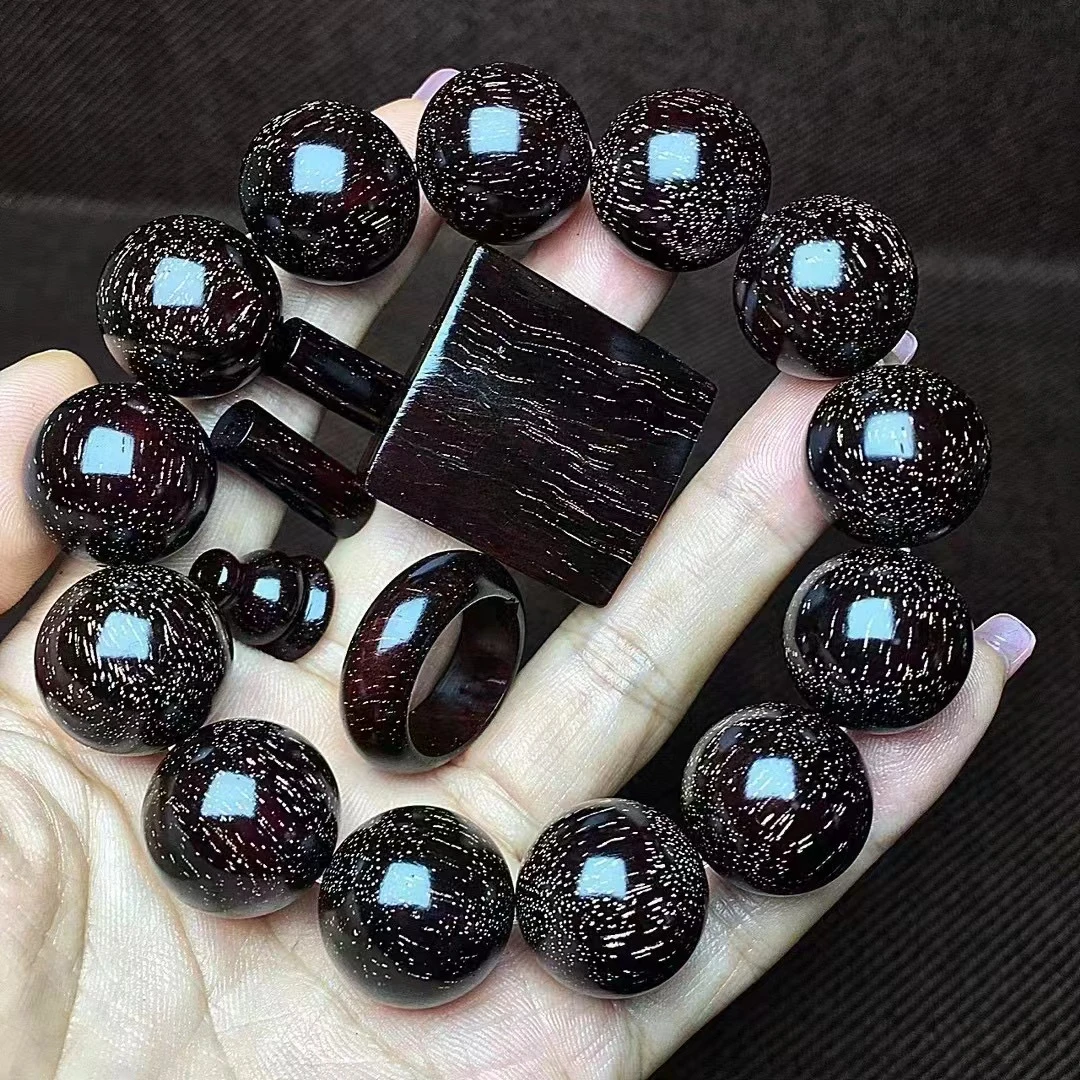 印度小叶紫檀1.8-13颗收藏毕业爆满金星