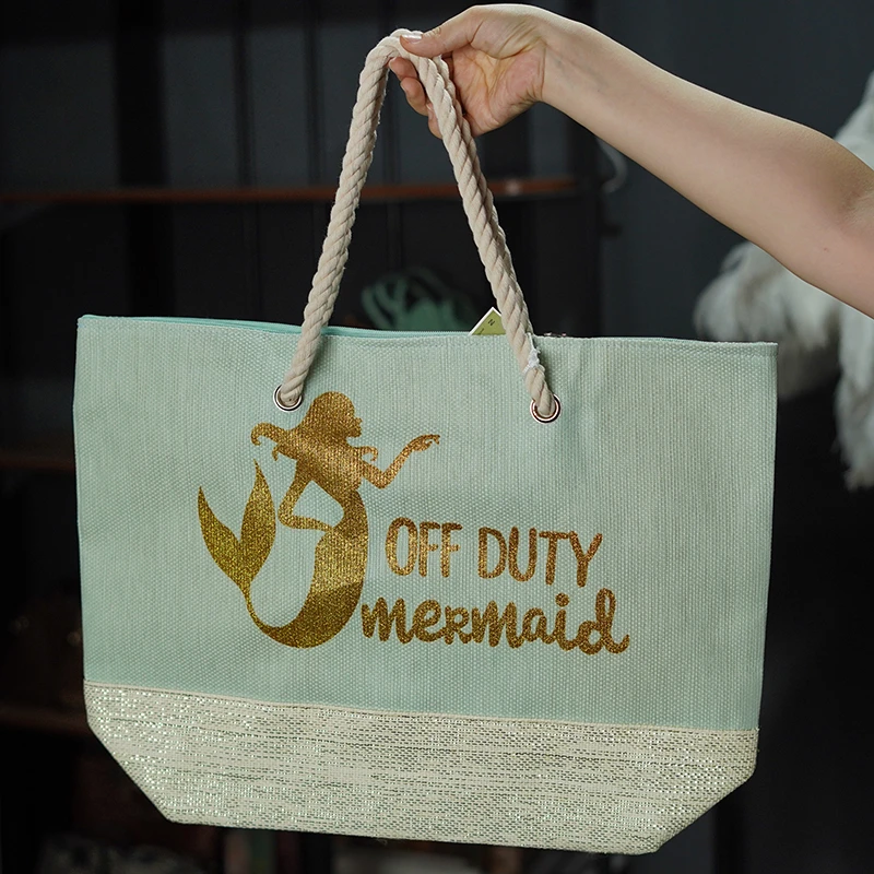 【孤品】40外贸尾单纸草编织烫金字母手拎包夏海边沙滩度假包单肩包