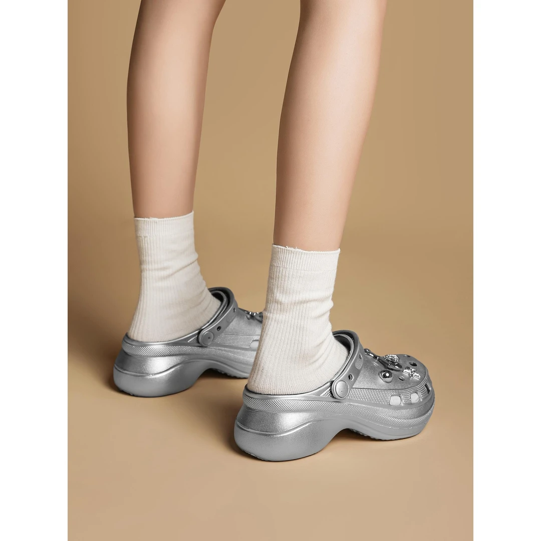 洞洞鞋女款2024秋季新款外穿厚底增高鲸鱼包头拖软底时尚沙滩凉拖