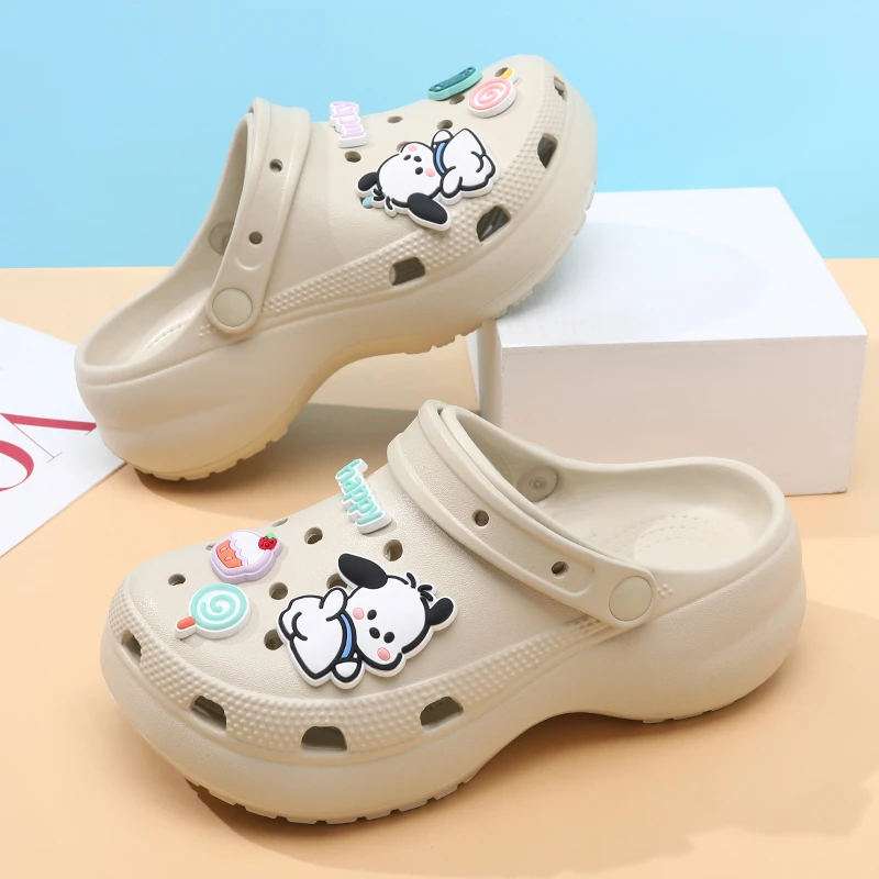 云朵洞洞鞋女厚底外穿2024新款网红时尚休闲包头拖踩屎感沙滩凉拖