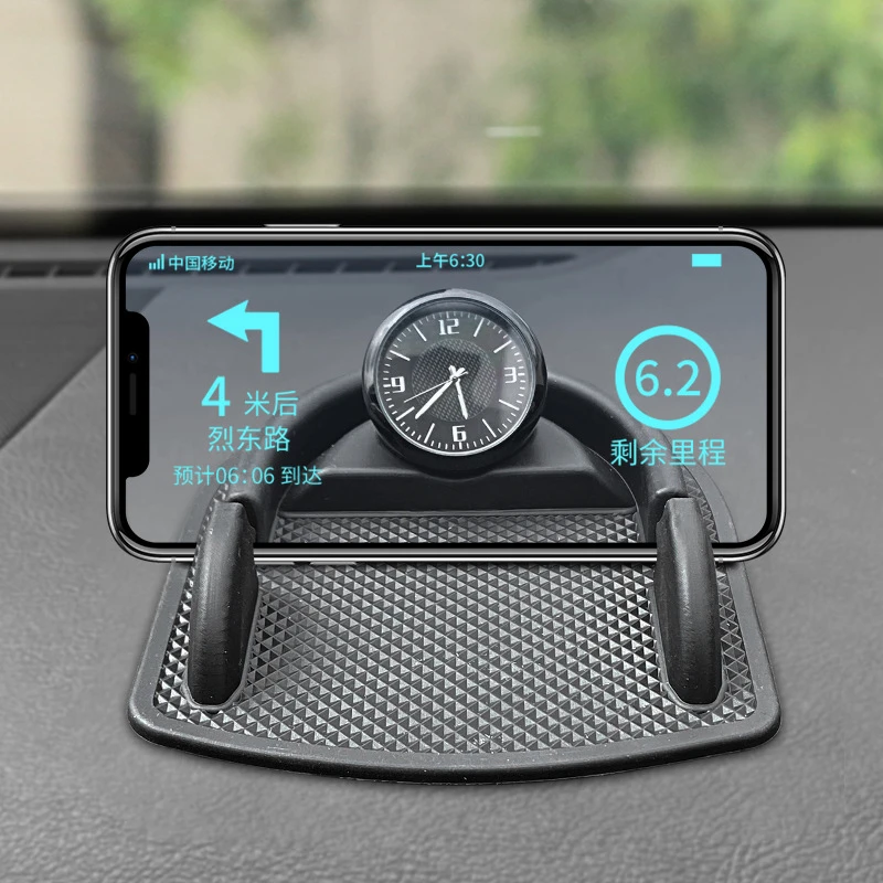 可定LOGO车载石英表钟表手机支架仪表台时钟汽车车内装饰用品车用