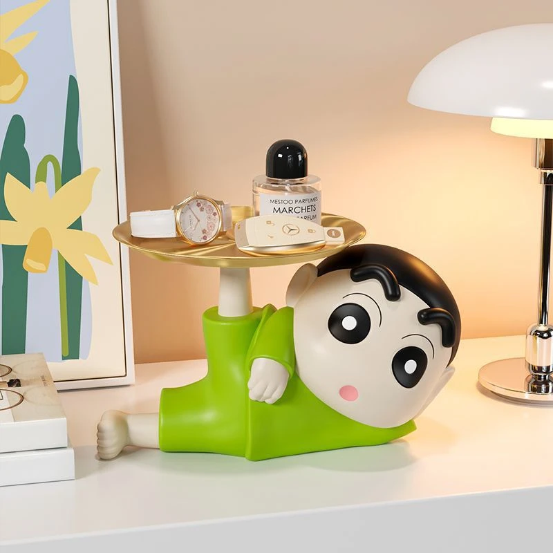 蜡笔小新玄关钥匙收纳摆件入户门口鞋柜客厅家居装饰乔迁新居礼品