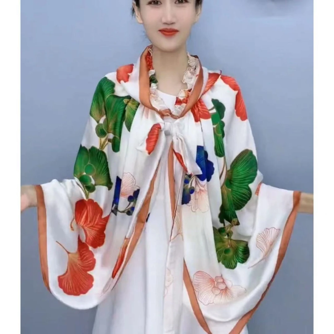 夏季新款防晒防风连帽斗篷披肩时尚百搭长款女士古风气质洋气大方