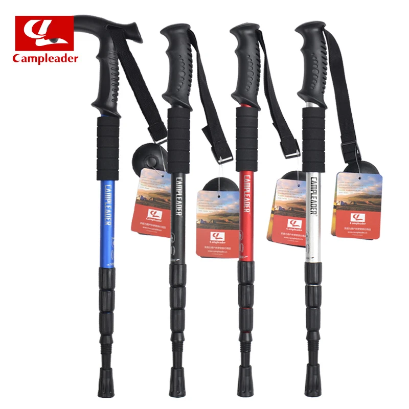 便携可伸缩老年人爬山拐杖铝合金徒步杖手杖4节登山杖旅游装备