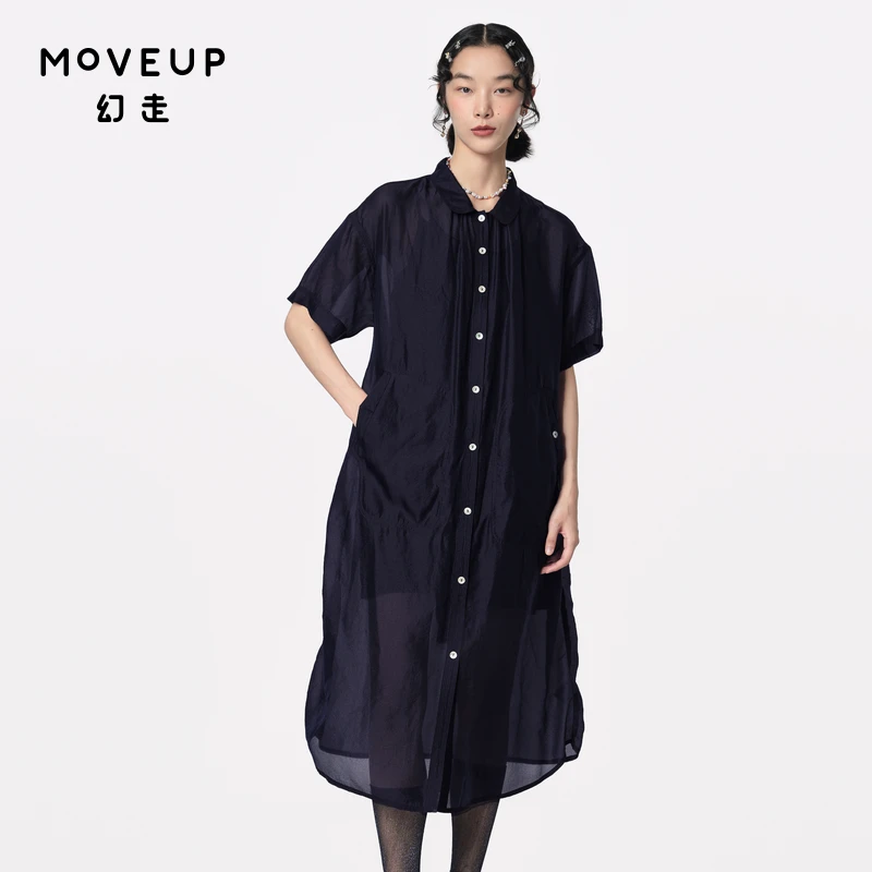 【商场同款】MOVEUP幻走2024夏翻领腰带设计两件套连衣裙124220443