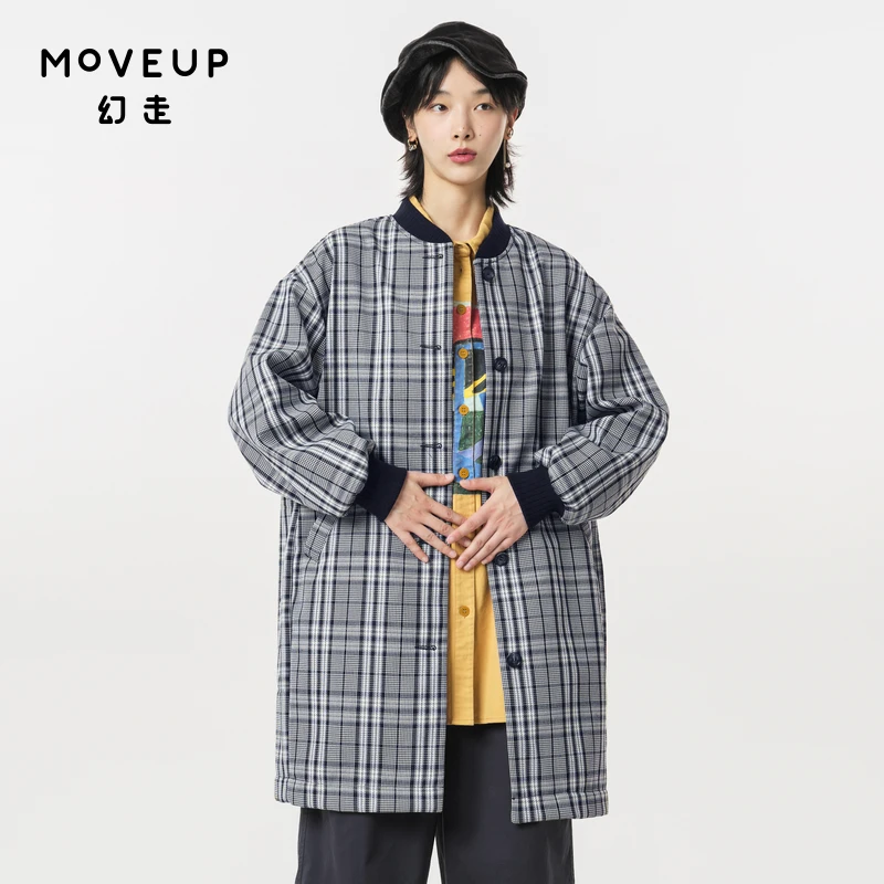 MOVEUP幻走2023冬季新款.FUN系列 加绒绣花长款外套女323420718