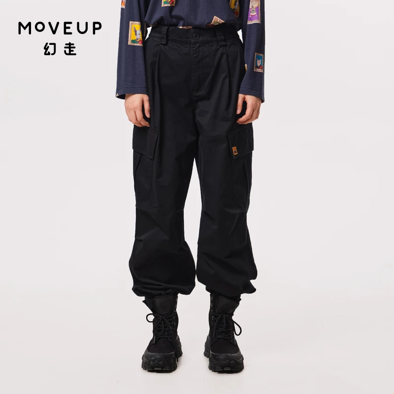 MOVEUP幻走2023秋季新款.FUN系列后腰松紧口袋舒适设计师休闲裤女