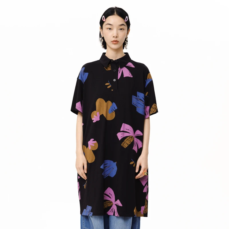 MOVEUP幻走2025春季新款.FUN 落肩工字褶设计针织连衣裙325111324