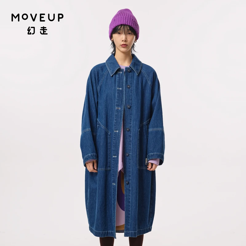MOVEUP幻走2023秋季新款.FUN系列 大口袋纯棉牛仔外套女323340704