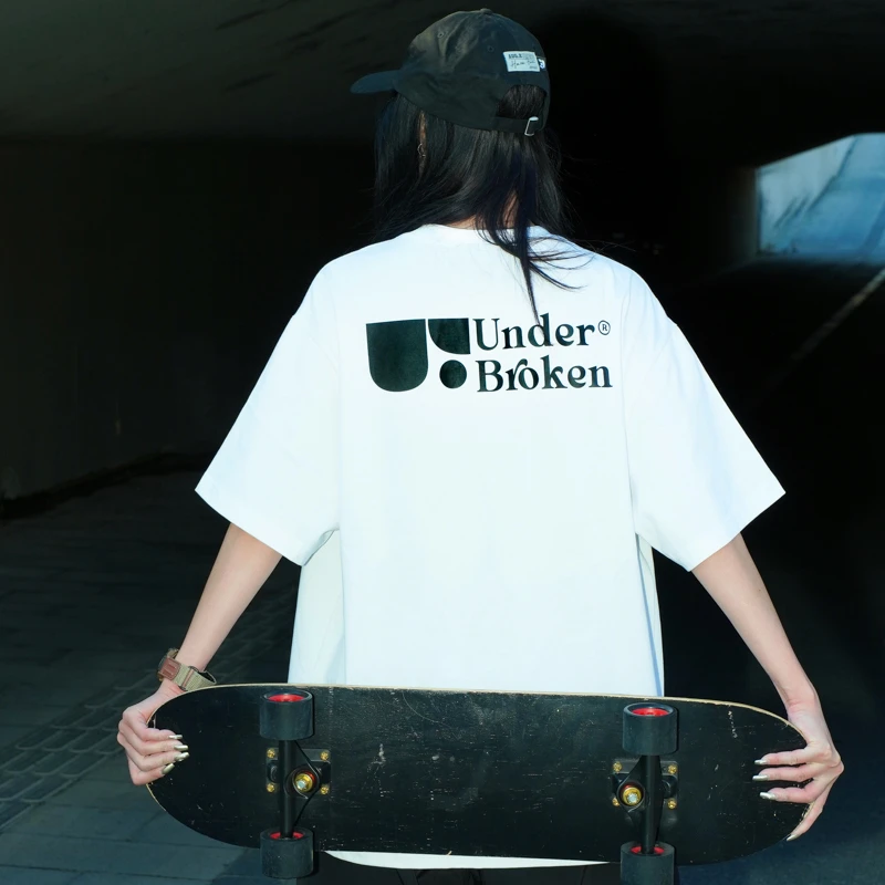 Underbroken(UDBK)符号图形重磅300g纯棉短袖国潮牌简约宽松T恤潮