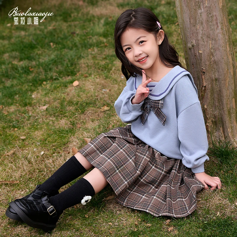 断码清仓【高定】韩系清新春秋儿童女孩韩版学院风洋气卫衣-HC179