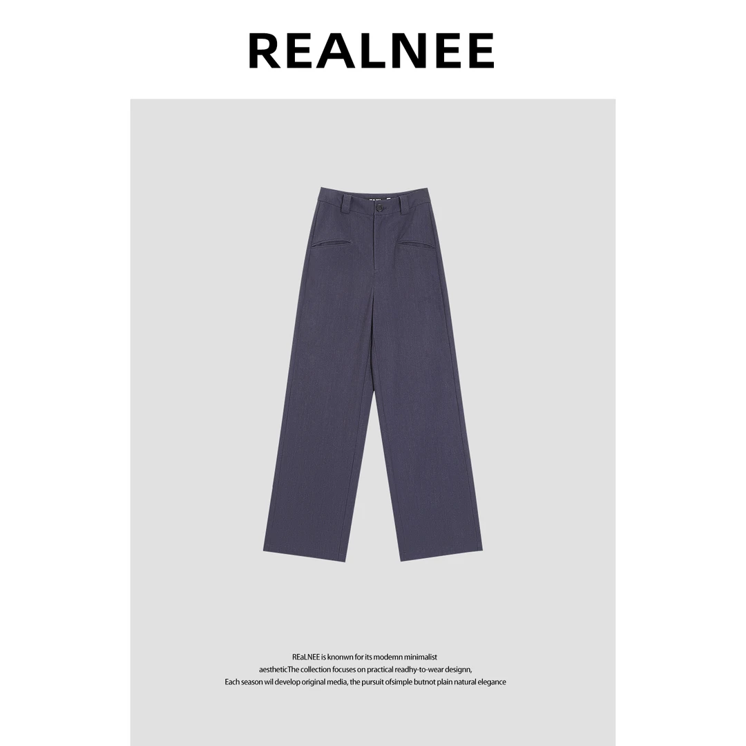 【布兰德】“进口面料”设计感舒适双口袋直筒休闲西裤RLMMY4CK04307