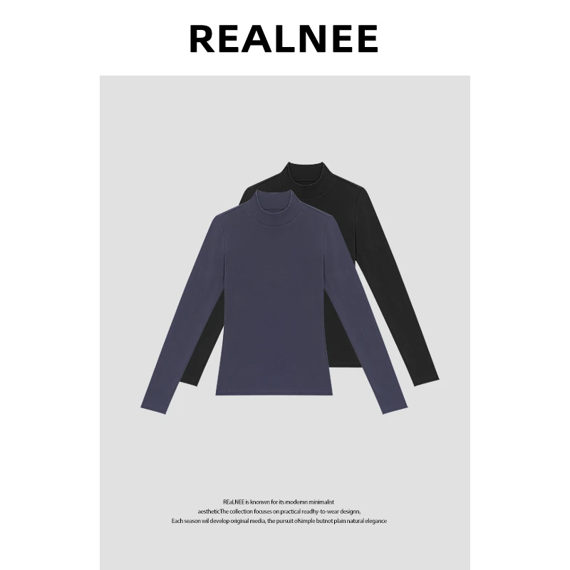 【月下夜莺】“叠穿王”舒适绒感亲肤半高领打底T恤RLMMP4DS08404