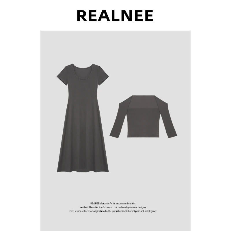 【随性时刻】“莱赛尔T丝”松弛极简短袖连衣裙+披肩RLMMY4TZ03649-T