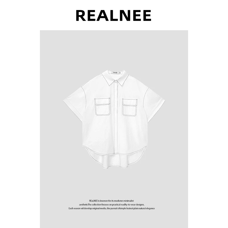 【月下白茶】“99进口棉”高级慵懒风双口袋翻领衬衫 RLMMT4CS03615