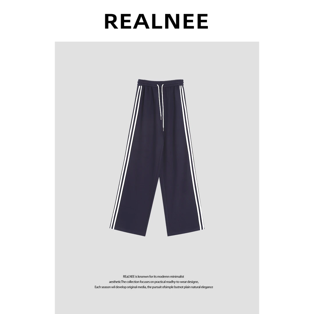 C家【津动时刻】“三条杠”松弛慵懒感直筒宽松休闲裤RLMMY4XK04309