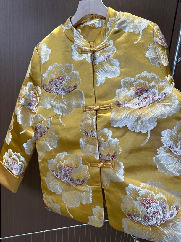 「牡丹」新中式国风复古重工刺绣棉服
