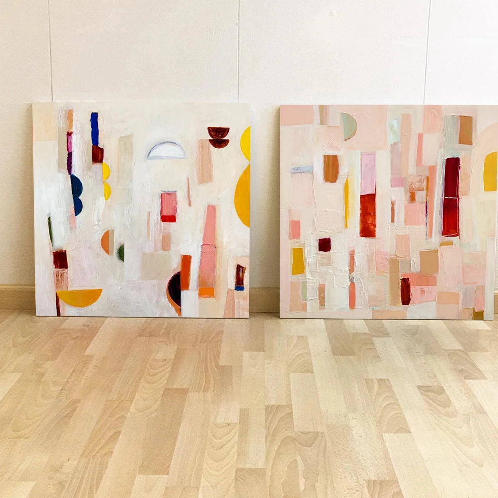 法式莫兰迪抽象油画现代简约玄关装饰画客厅墙壁画卧室床头挂画