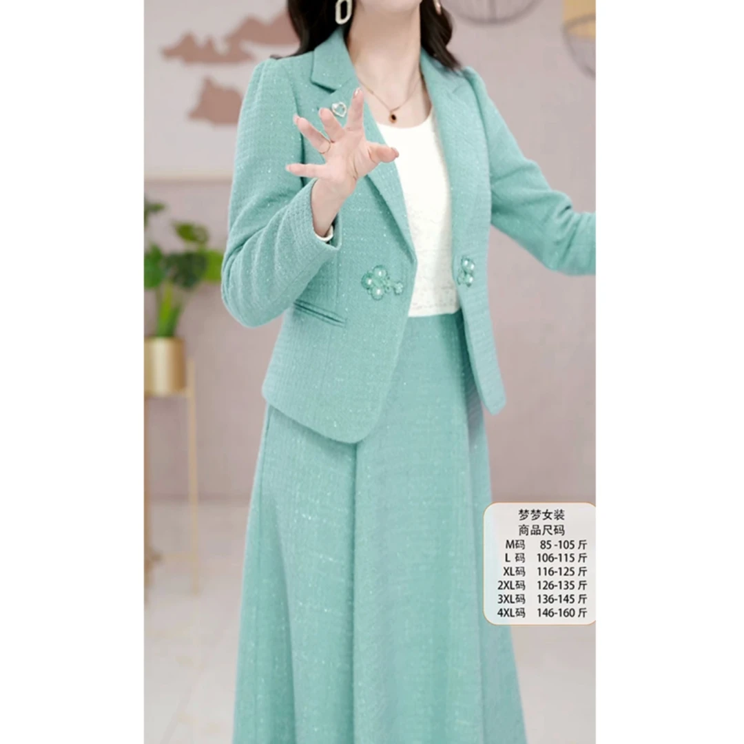 梦梦女装新中式西装套装裙两件套连衣裙子女早春秋季新款减龄洋气