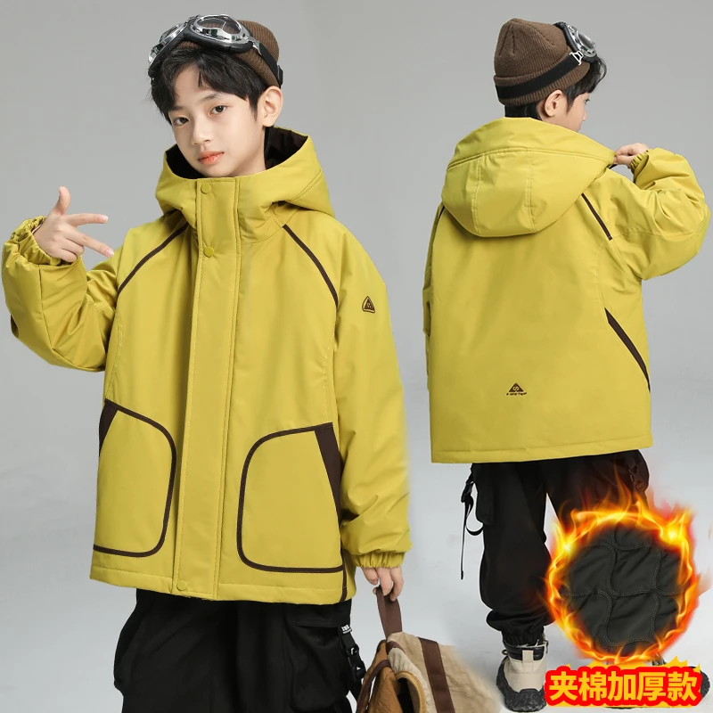 男童深秋夹棉加厚外套2024新款休闲中大儿童潮【奇斯熊8】CF120