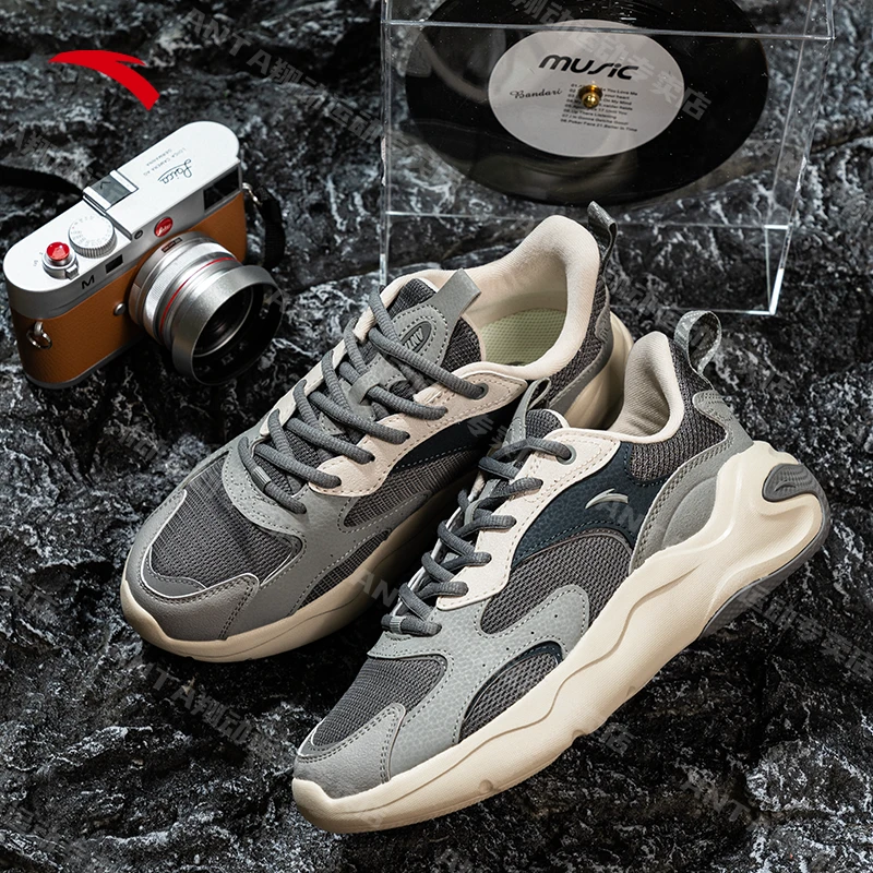 安踏引力系列休闲鞋男鞋2025春经典潮流厚底运动鞋情侣老爹鞋