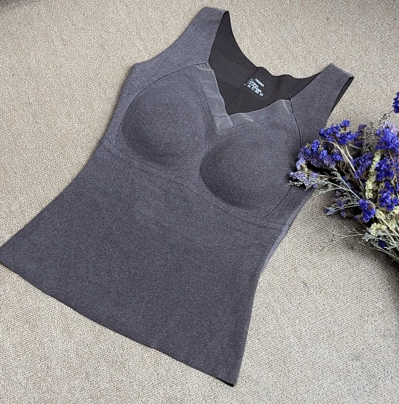 女款秋冬文胸保暖无痕美背秋冬加厚一体背心美背