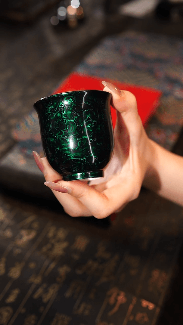 【闪购商品】非遗漆器 潘国建老师制绿宝砂闻香杯