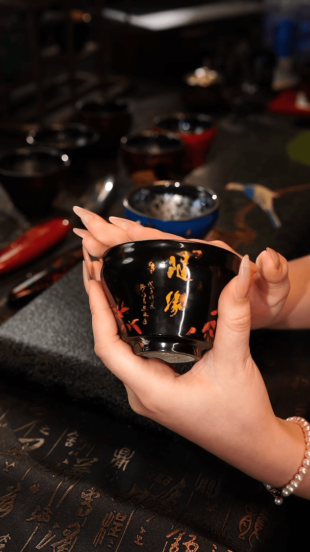 【闪购商品】非遗漆器李盏柜月上照人随缘主人杯