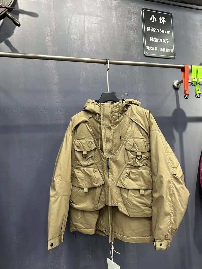 小众潮牌设计秋冬款保暖 假两件拼接羽绒服 7522#仓