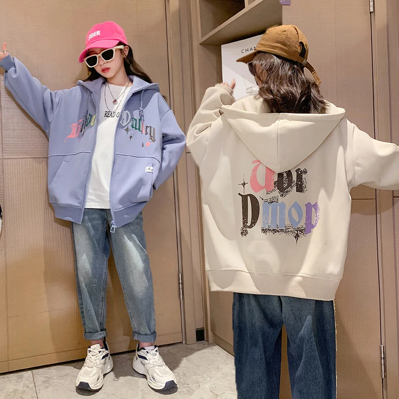 女童外套春秋2025新款爆款6-15岁休闲运动洋气潮款中大儿童装衣服