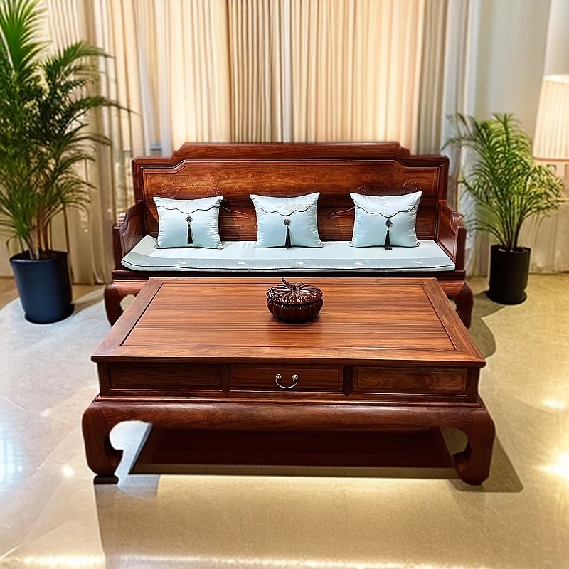 实木和天下沙发六件套 无油漆不染色无辅料无白皮新中式实木沙发