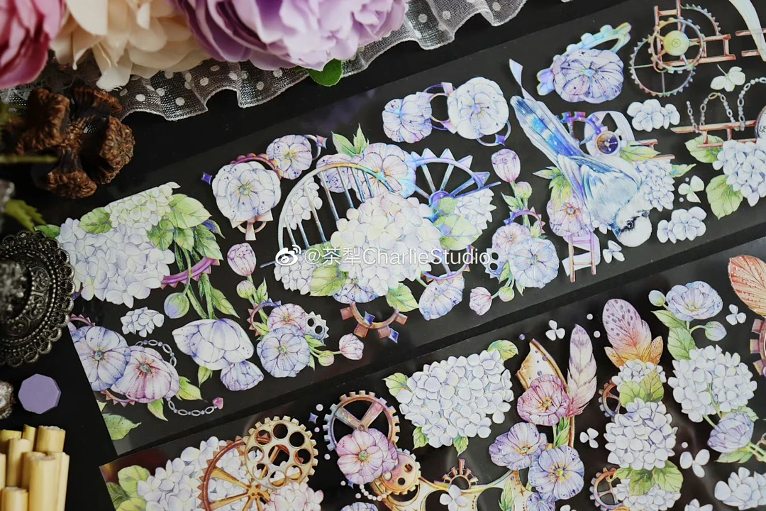 新品胶带贴纸禁锢之花虹光6.5×120cm整循环