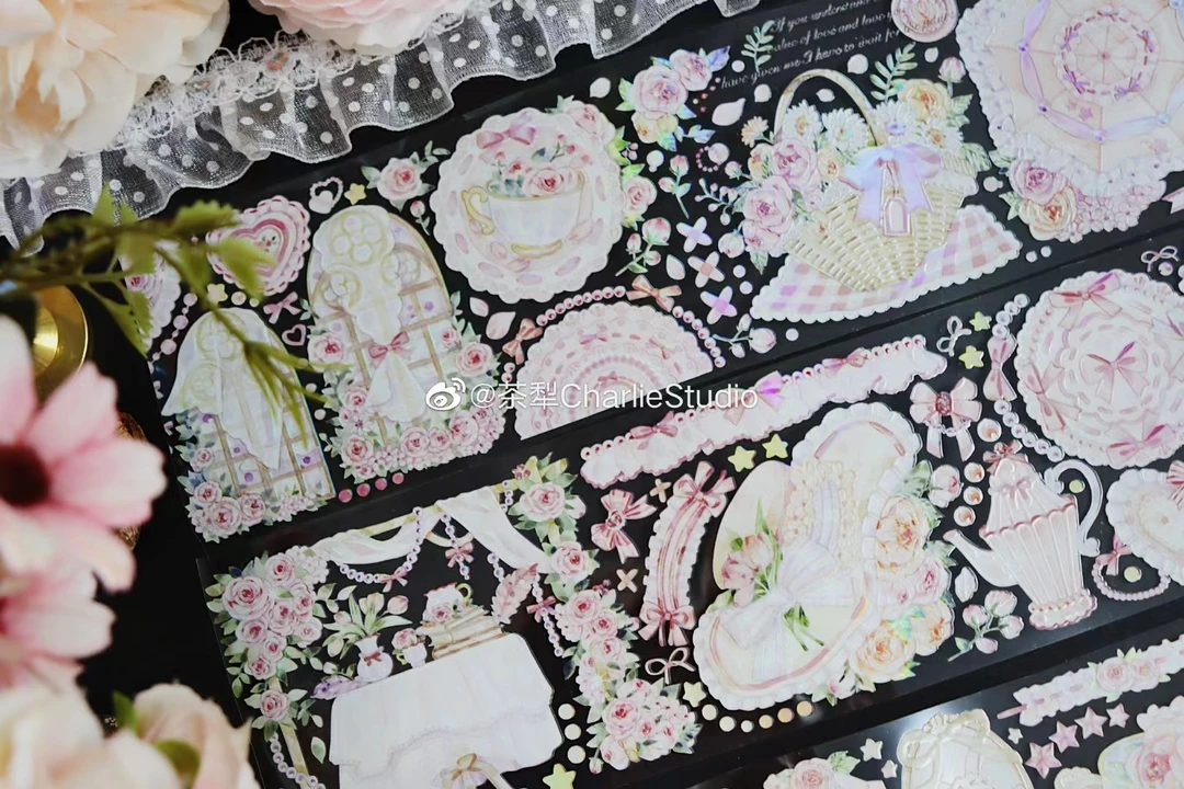 新品胶带贴纸少女的野餐虹光7×120cm整循环
