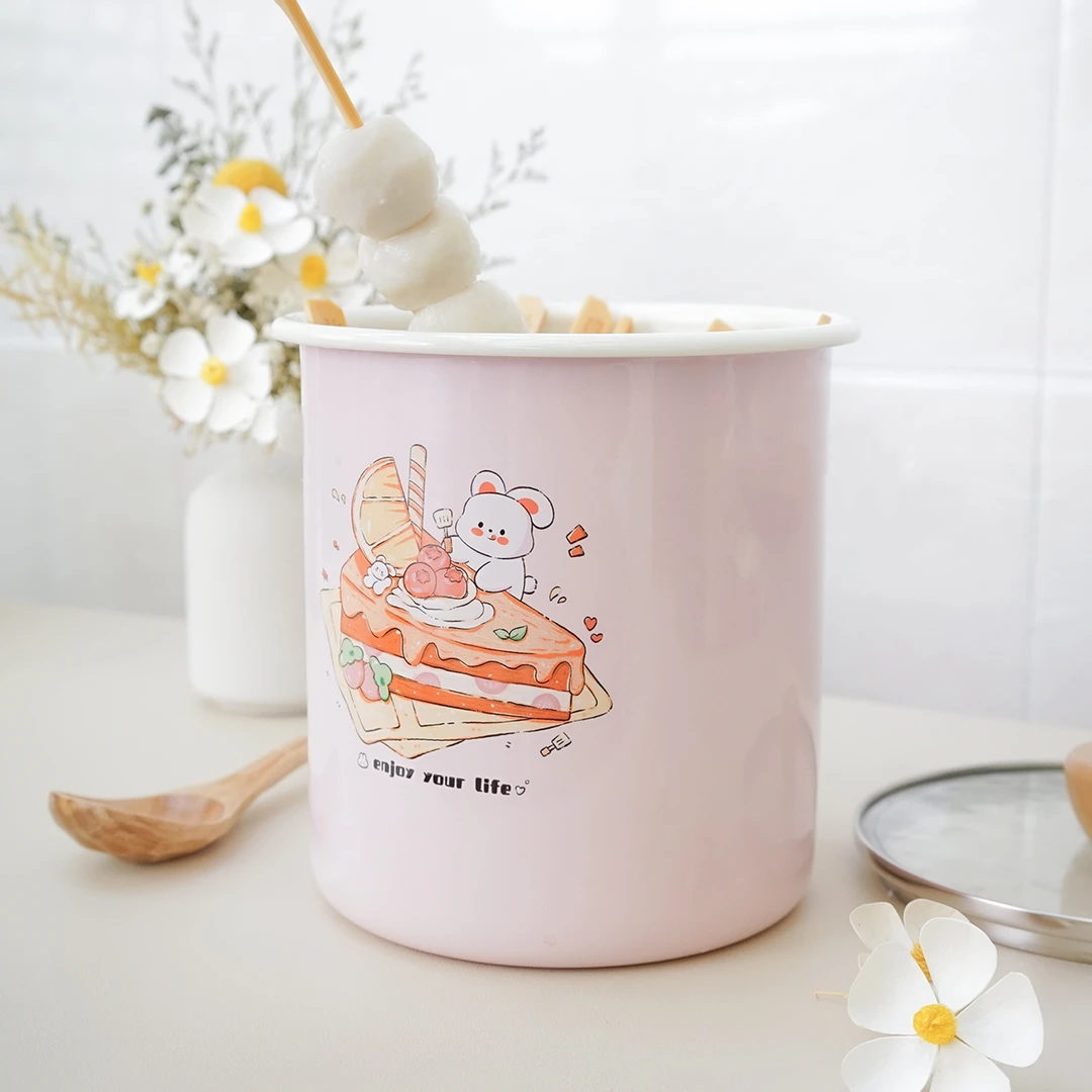 F糯米兔2.2L无耳加高冰桶筷子筒意面锅冷锅串串关东防溢扑锅汤锅