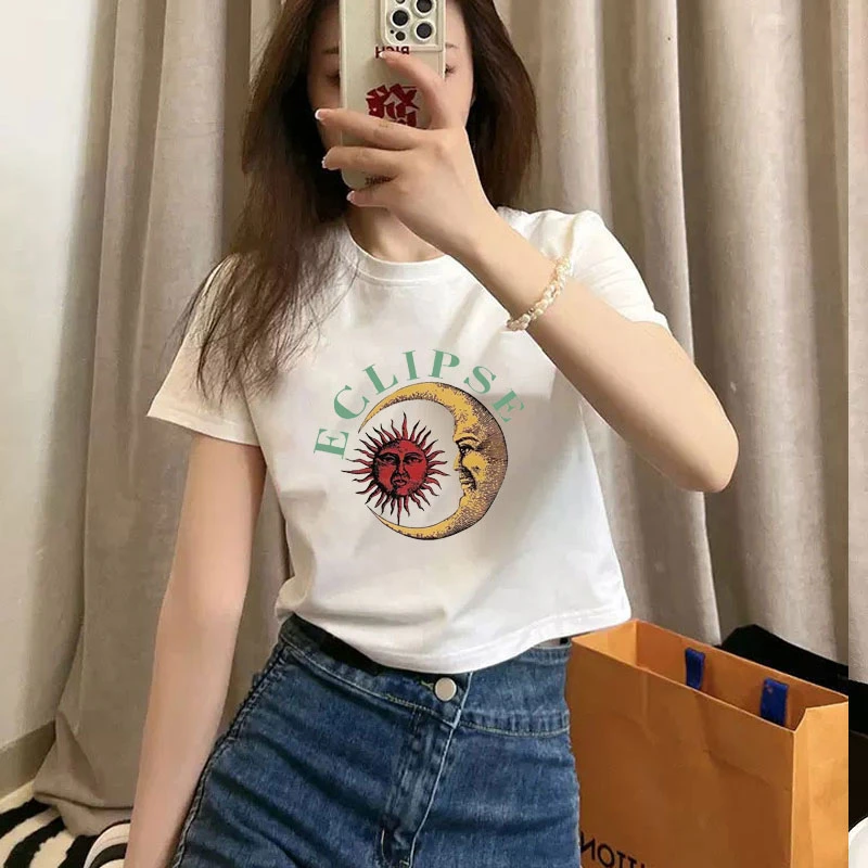 打底衫夏装设计感打底衫夏装设计感短款时尚半袖修身ins圆领卡通