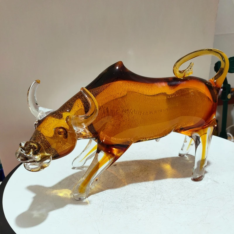 【琉璃哥】纯手工热塑琉璃《华尔街牛》装饰摆件 礼品