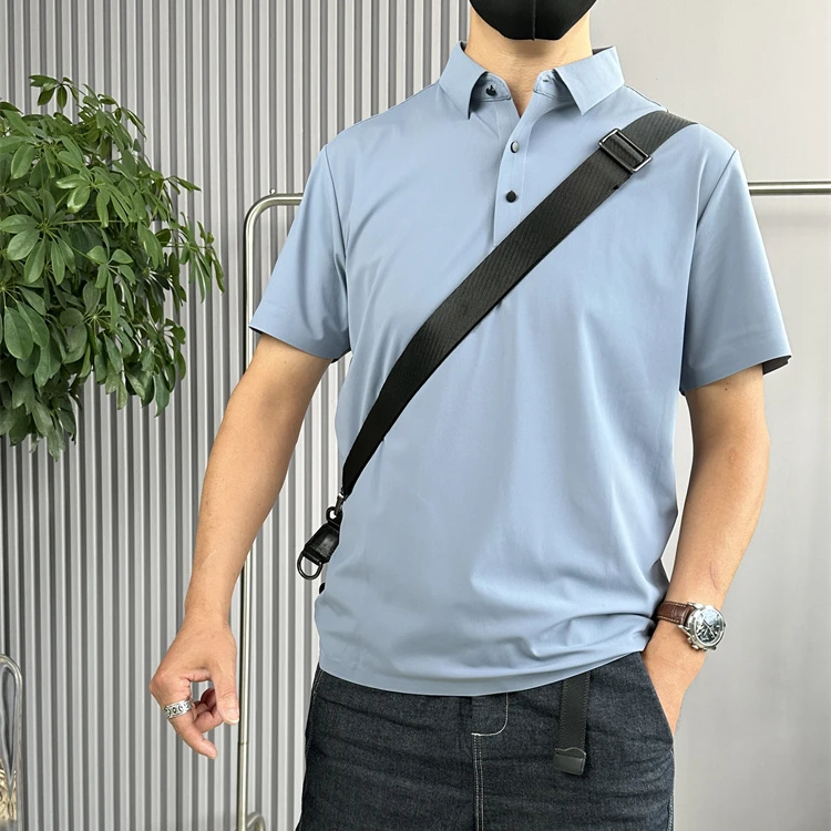 831夏季休闲运动户外速干翻领体恤男士纯色Polo衫 冰感舒适弹力