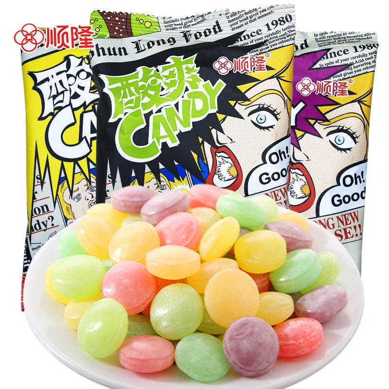 顺隆酸爽糖酸柠檬水果糖整蛊搞怪变态酸网红零食酸甜袋装休闲小吃