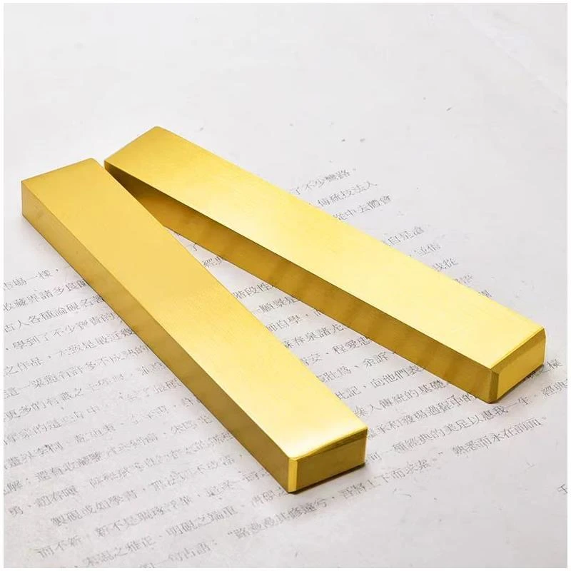 源头厂家雕刻字定制纯铜镇纸镇尺实心黄铜笔搁压书压纸仿古压尺