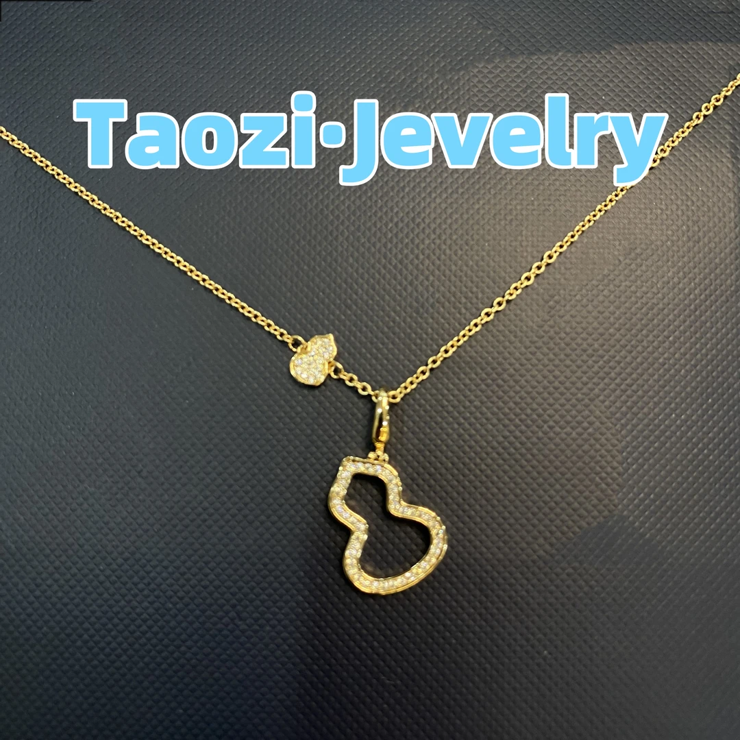 铜合金项链 葫芦镂空带钻项链D5639