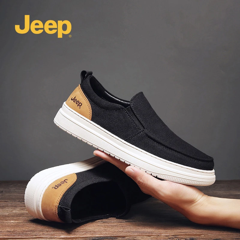 jeep吉普男鞋2025新款夏季透气休闲一脚蹬老北京步鞋软底轻便鞋子