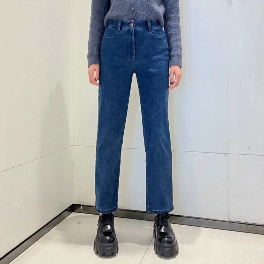 GIRDEAR/哥弟时髦显瘦百搭气质加绒牛仔裤1100465-4231322-001