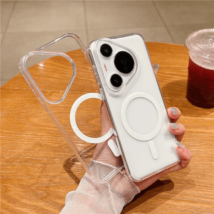 磁吸适用华为pura70pro手机壳pura70简约透明pura70ultra防摔男女