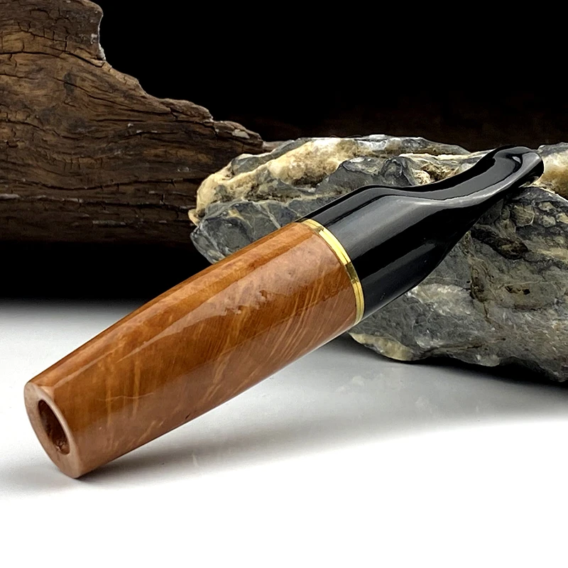 亿辉石楠木牛角过滤烟嘴9mm活性炭烁石芯软木芯粗中细三用一体男