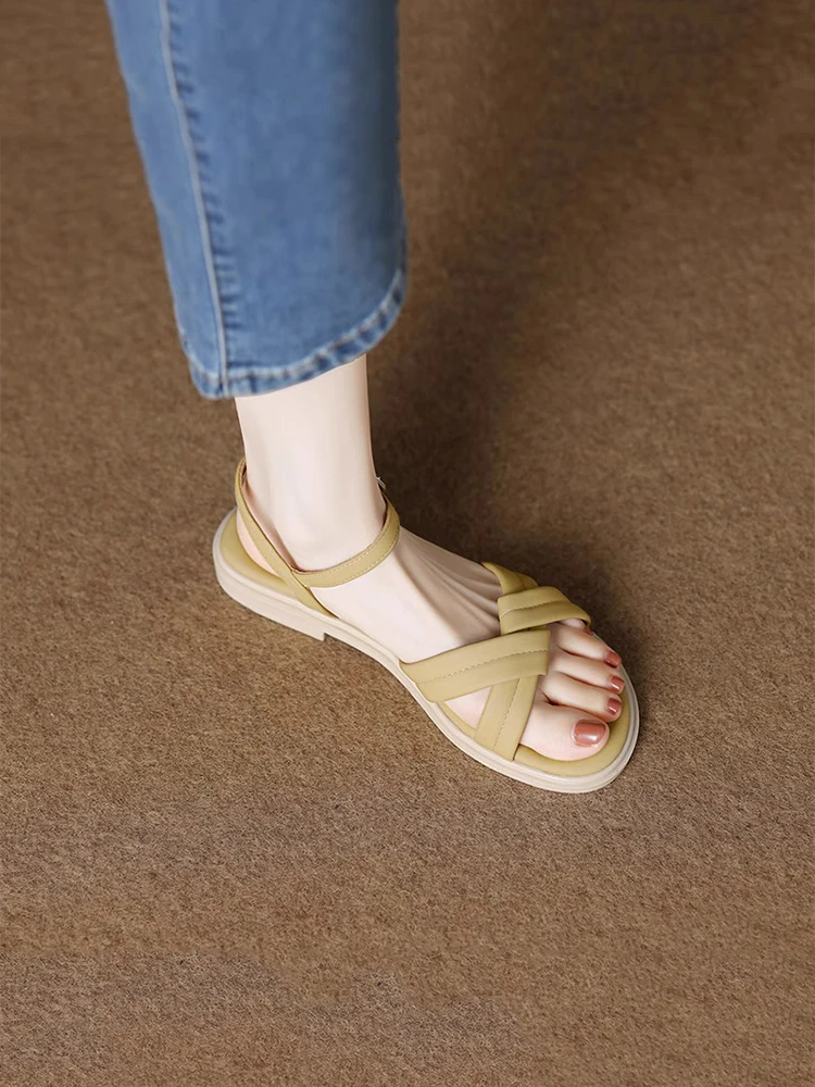 绝美罗马2025软底凉鞋女款夏季百搭不累脚网红爆款舒适孕妇平底鞋